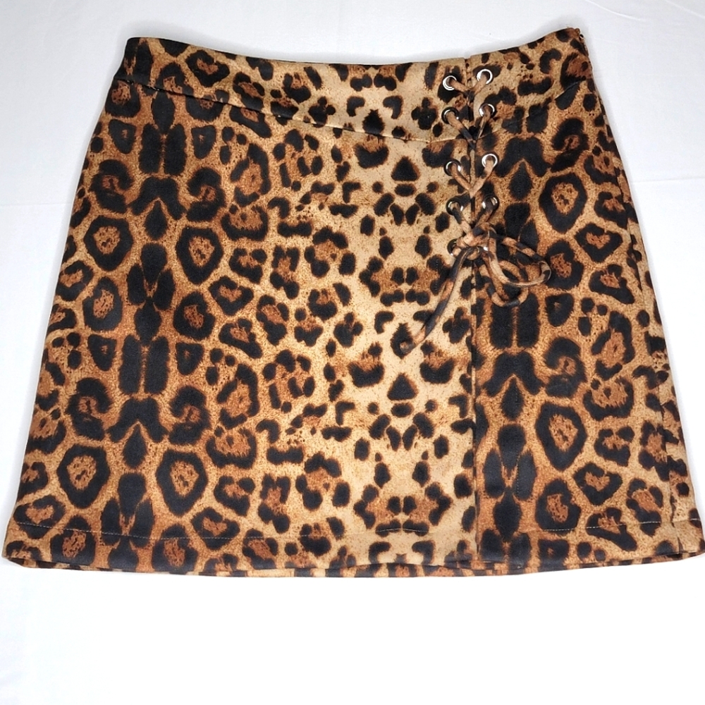 Hayden Los‎ Angeles Animal Print Mini Skirt Size L #434
